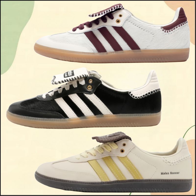 WALES BONNER x adidas originals Samba สีดำ สีขาวน้ำตาล ขาว - น้ำตาล รองเท้าผ้าใบ ของแท้ 100 %