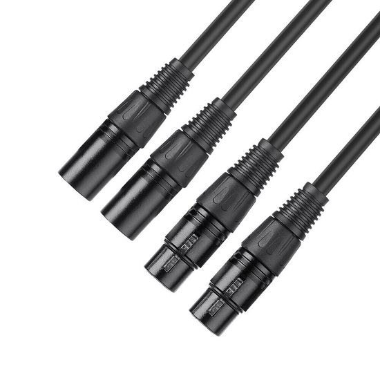 【1.5M สายดำ 】สายสัญญาณเสียง XLR Male To XLR Female (ผู้เมีย) Mic Cable ยาว 1 เมตรXLR-XLR 3Pin สายเคเบิล ชายหญิง สายเชื่อมต่อเสียงระดับมืออาชีพ เช่น ไมโครโฟน/ไมโครโฟน/กล้อง กันหนาว ต้านความโค้งงอ คุณภาพเสียงที่แท้จริง