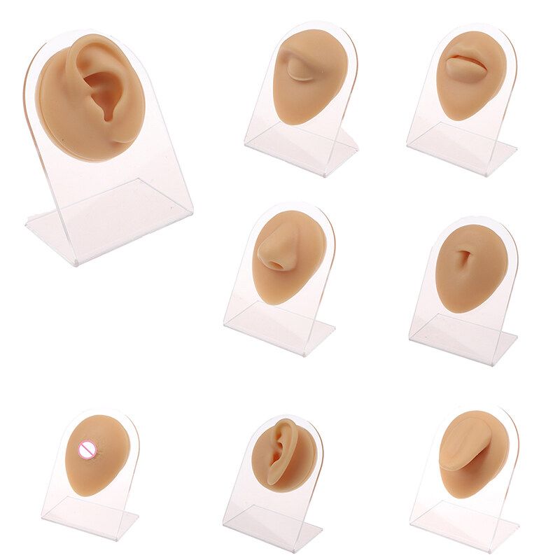 newdv2 Silicon Ear Eye Nose Mouth Tongue Navel Piercing Model Press Needle Display Tool