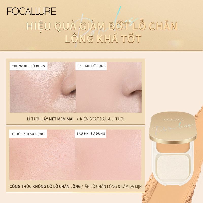 Focallure แป้งฝุ่นอัดแข็ง ติดทนนาน ปกิปดรูขุมขน ฟิต มี แมท+พอร์เลส คุมมัน12 ชม (เครื่องสำอาง, แป้งตลับ, แป้งพัฟ)