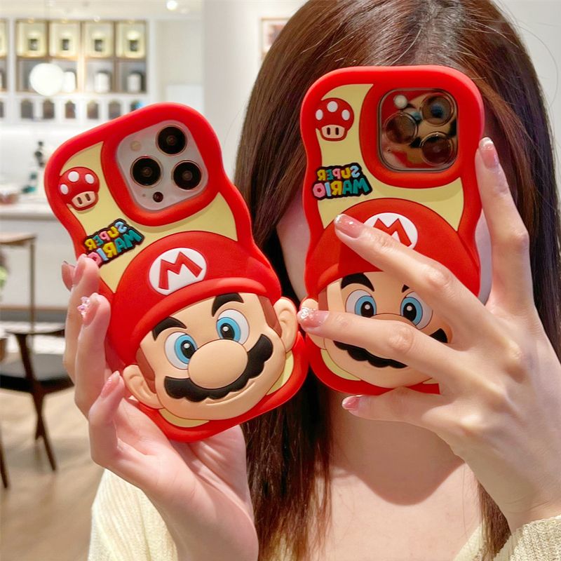 เคสโทรศัพท์มือถือ ซิลิโคนนิ่ม ลายมาริโอ้ 3D สําหรับ iphone 15 Pro Max 14 Pro Max 13 Pro Max 12 Pro Max