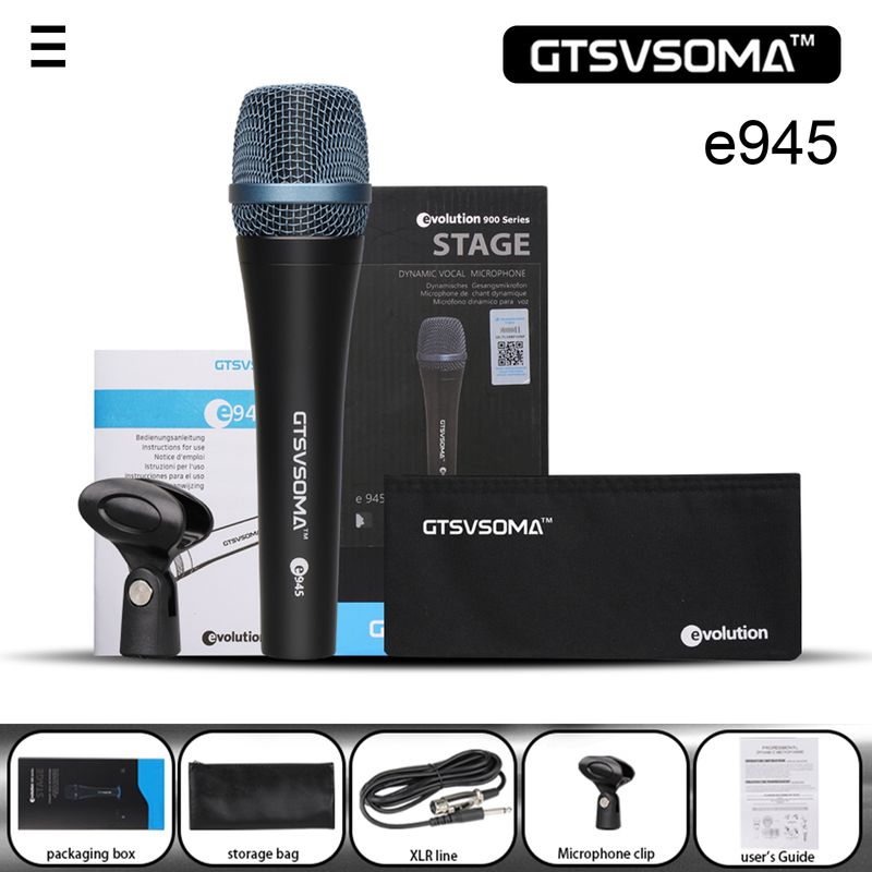 GTSVSOMA™ แท้  e945 ไมค์สายของแท้ ไมโครโฟน ไมค์ร้องเพลง Dynamic microphone ไมค์คาราโอเกะ พร้อมสาย5เมตร ไนท์คลับร้องเพลงกลางแจ้ง การแสดง microphone