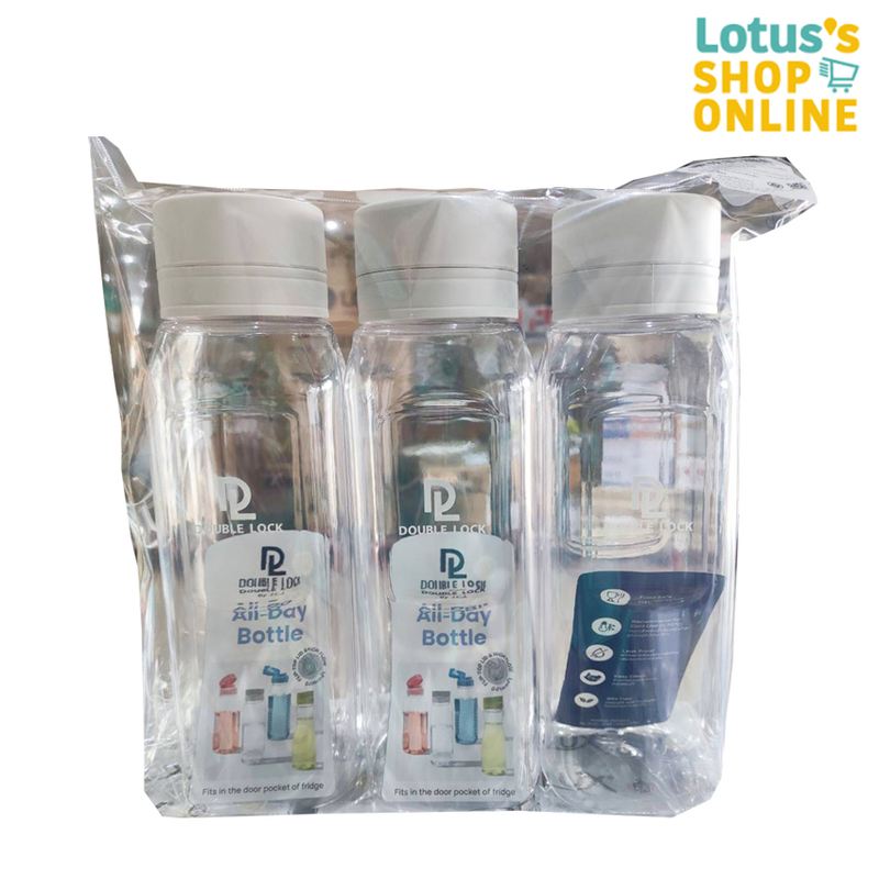 DOUBLE LOCK ชุดขวดน้ำ 1200 มล. รุ่น 33140 สีขาว (แพ็ค 3 ชิ้น)