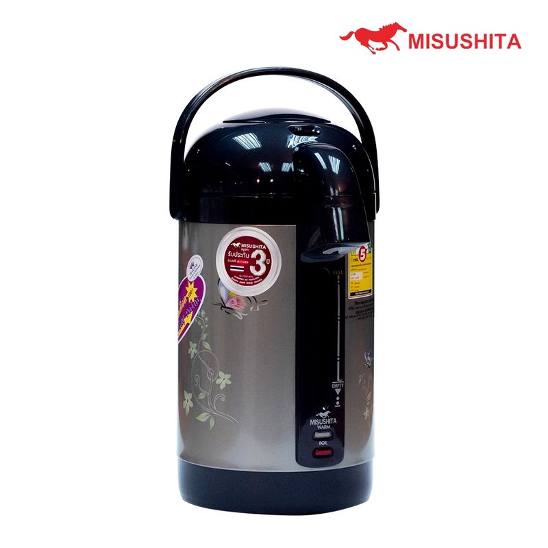 Misushita กระติกน้ำร้อนไฟฟ้า ขนาด 2.5 ลิตร (สีดำ,คละลาย) รุ่น KT-25TS  มีฉลากเบอร์ 5