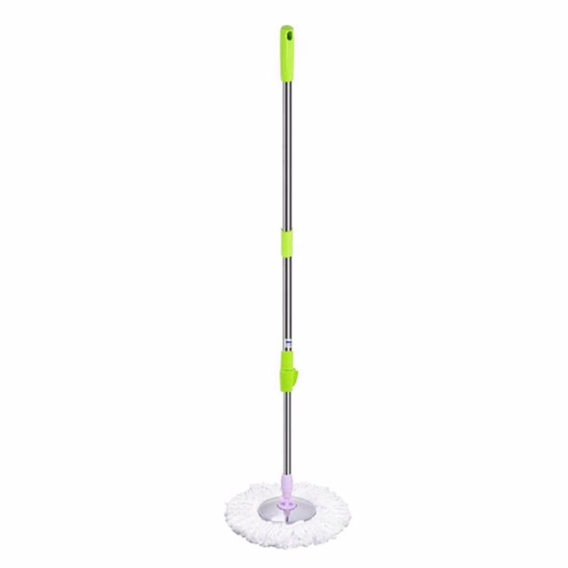 Jumper Kids modern Spin Mop ไม้ถูพื้น สำหรับถังปั่น รุ่นตัวล๊อคหมุน เหล็กหนากว่าตัวล๊อคพับ พร้อมผ้าไมโครไฟเบอร์ ใช้ได้ยาวนาน (สีเขียว) พร้อมส่ง!!