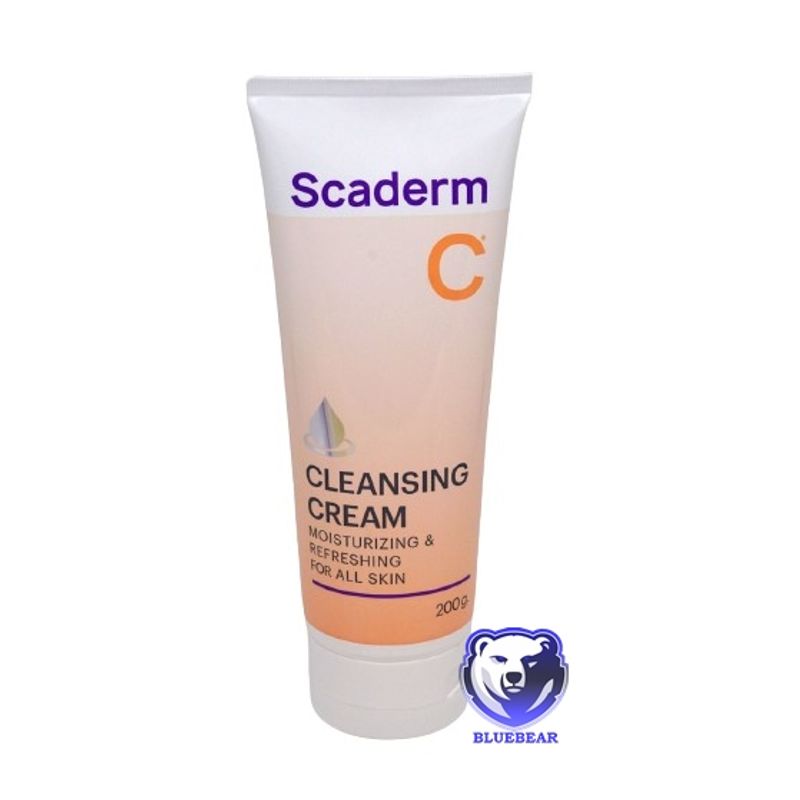 Scaderm Cleansing Cream pH5.5 สกาเดิร์ม คลีนซิ่ง ครีม ขนาด 200กรัม (1หลอด) คลีนซิ่งล้างหน้า เนื้อครีมน้ำนม