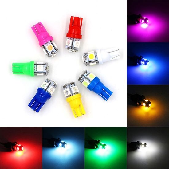 หลอดไฟหรี่ ขั้วT10 W5W LED 5 ชิพ 1หลอด (จัดส่งไวสินค้าส่งจากในประเทศไทย)