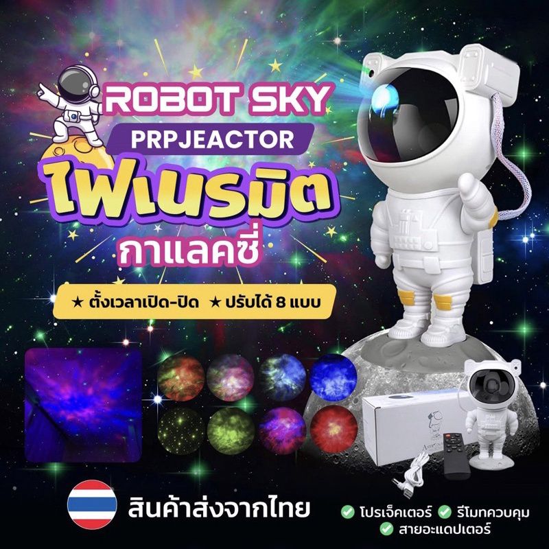 【รับประกัน10ปี】โคมไฟดวงดาว ไฟแต่งห้อง sky projector โคมไฟโปรเจคเตอร์  สามารถเปลี่ยนไฟได้ 8แ led โคมไฟฉายดาว ปรับมุมได้