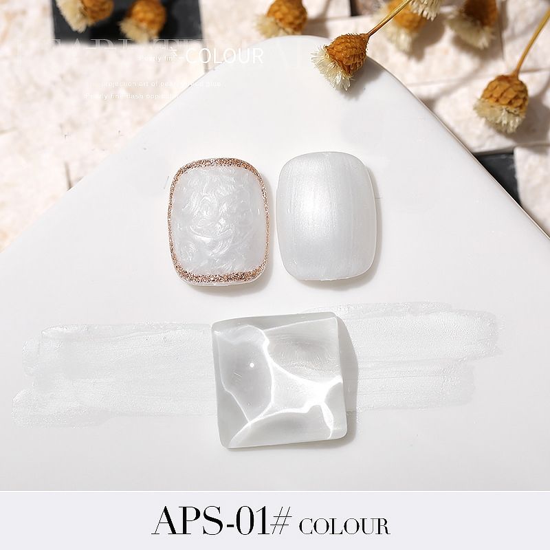 สีทาเล็บเจล สีเจล โทนสีมุก ธรรมชาติ AS ขวดแดง 15ml. APS Set 9 เฉดสี