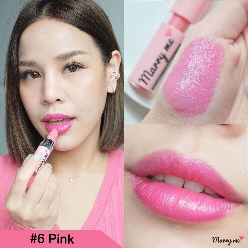 ลิปมันบำรุงเปลี่ยนสี Marry me Magic colour lip (แมร์รี่มี) ลิปแก้ปากคล้ำ แก้ปากแห้ง ปากแตก