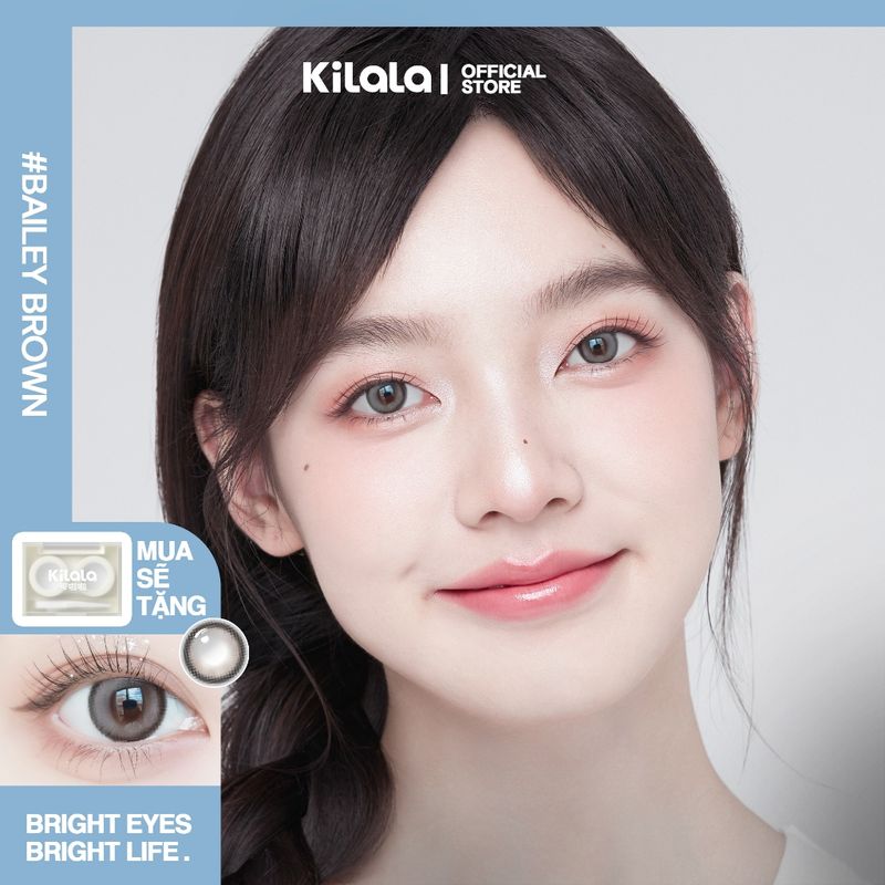 คอนแทคเลนส์ราย 6เดือน สีน้ำตาล Kilala Bailey Brown DIA 14.5mm ค่าสายตา 0-8 1 คู่ (2 เลนส์)