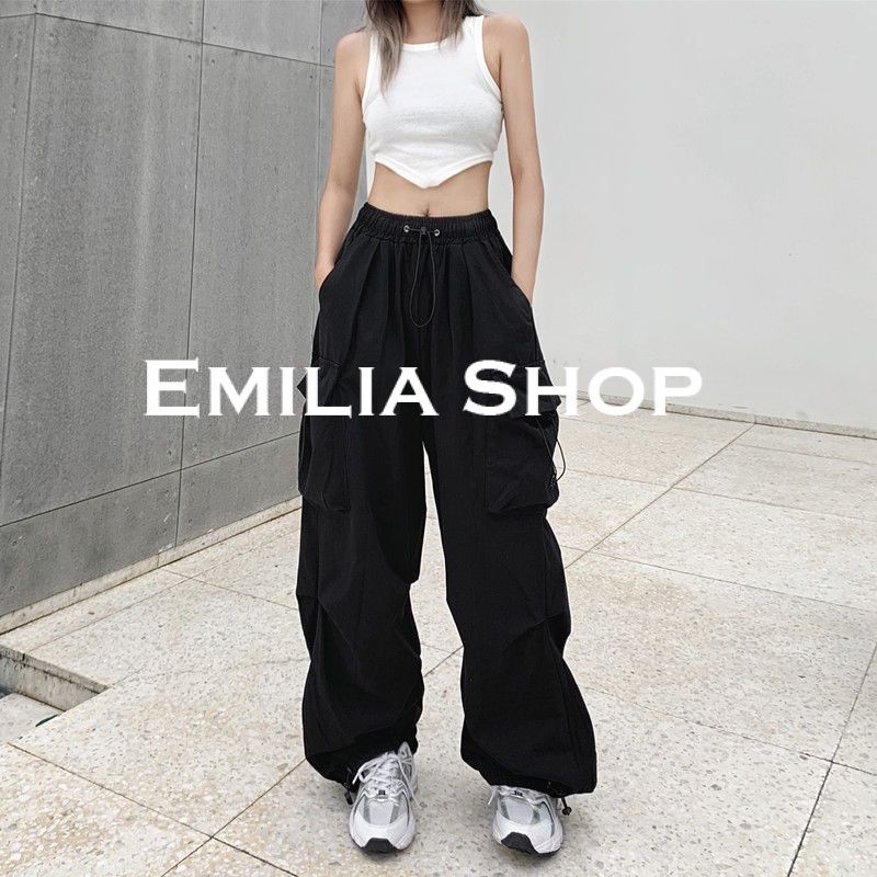 EMILIA SHOP กางเกงขายาว กางเกงเอวสูง กางเกงขายาวผู้หญิง 2024 ใหม่ ES220041