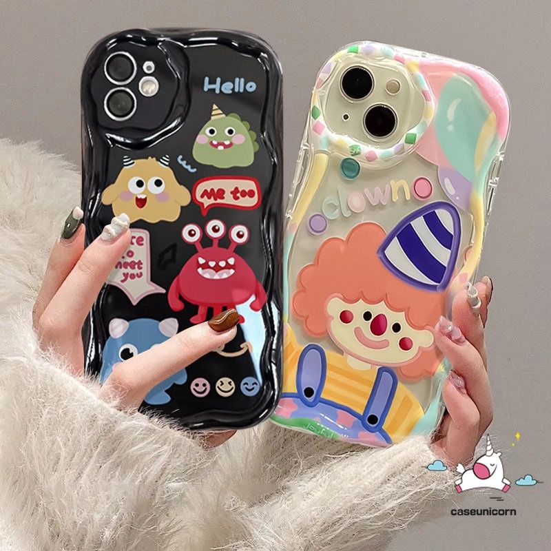 เคสโทรศัพท์มือถือแบบนิ่ม ลายการ์ตูนมอนสเตอร์ตัวตลก 3D ขอบโค้ง สําหรับ Samsung A04 A04E A30s A24 A12 A50 A14 A50s A11 A13 A23 A04s A21s A51 A10s A03s A32 A03 A52 A53 A20 A31 A02s A30 A20s