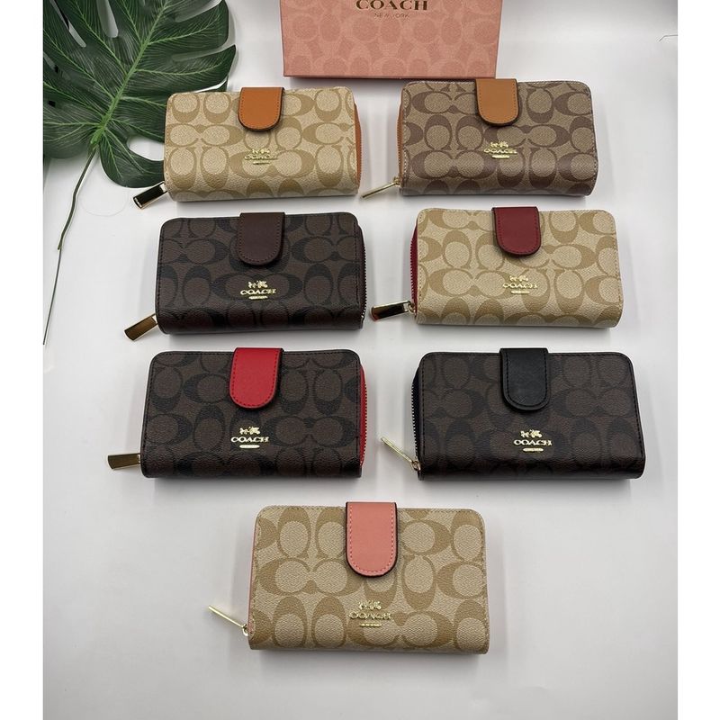 กระเป๋าสตางค์ผู้หญิงใบกลาง coach สินค้าแนะนำยอดนิยมพร้อมกล่องสวยมาก