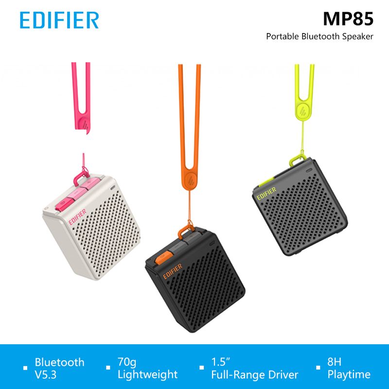 Edifier MP85 ลําโพงบลูทูธไร้สาย แบบพกพา น้ําหนักเบา 70 กรัม 8H สําหรับตั้งแคมป์ ท่องเที่ยว