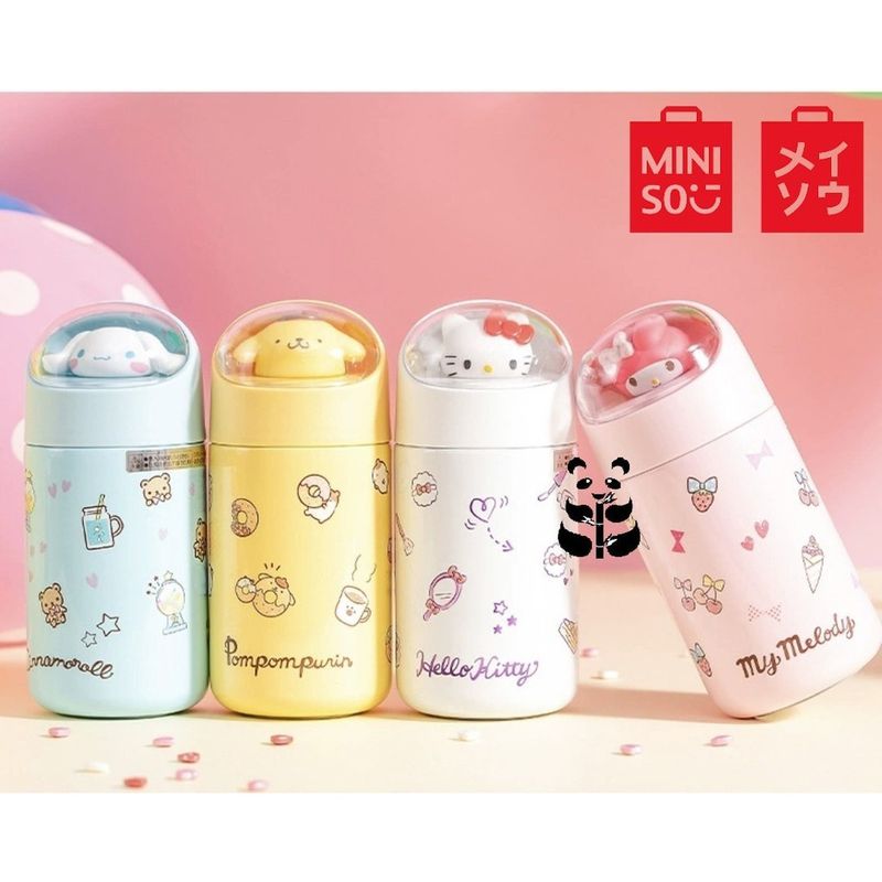 💥พร้อมส่ง💥กระติ๊กน้ำ ร้อน / เย็น Miniso Senrio แท้💯 Sanrio ลายการ์ตูน รุ่นใหม่ ฝา3D 280ml. สเตนเลส304 ไม่ขึ้นสนิม สวย ทน