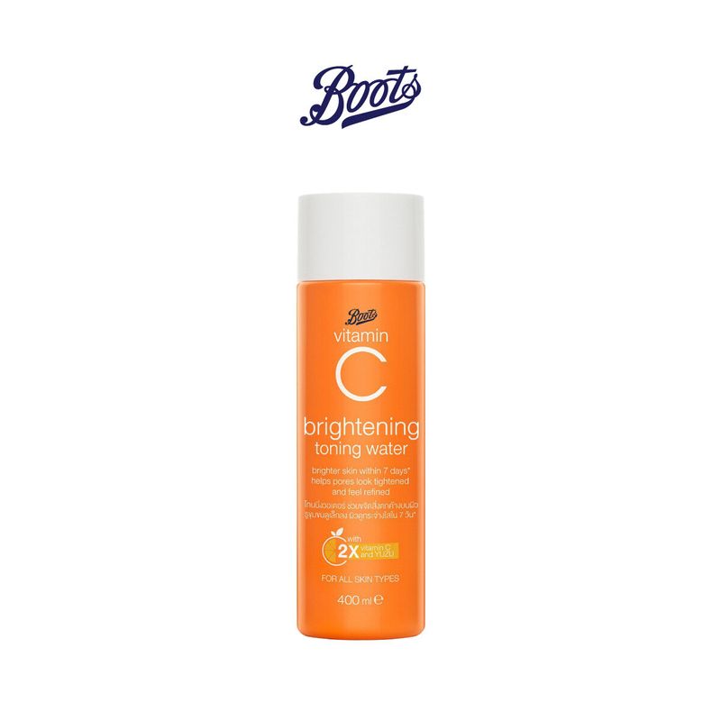 [ส่งฟรี]Boots Vitamin C Brightening Toning Water บู๊ทส์ วิตามิน ซี ไบรท์เทนนิ่ง โทนนิ่ง วอเตอร์ 400มล.