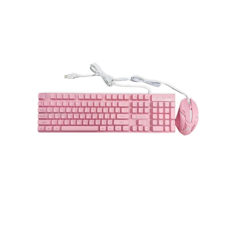 ⚡️กรุงเทพฯด่วน1ชั่วโมง⚡️ NUBWO NKM-623 PINK SAVITAR COMBO SET KEYBOARD+MOUSE รับประกัน 1 ปี