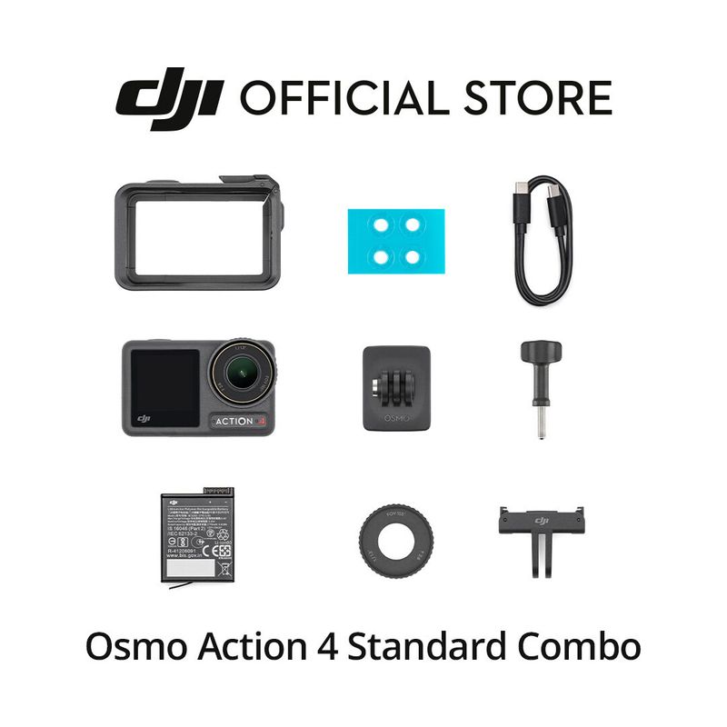 DJI Osmo Action 4 - Action Camera | กล้องแอคชั่น กล้องดำน้ำ | เซ็นเซอร์ขนาด 1/1.3 นิ้ว 4K/120fps FHD | กันน้ำได้ลึก 18 ม. | พกง่าย ทนทาน