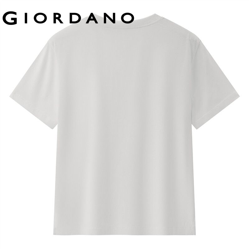 GIORDANO ผู้หญิง เทคโนโลยีขั้นสูงความรู้สึกเย็นน้ำแข็งออกซิเจนเสื้อยืดคอกลมแขนสั้นถักนิตติ้ง Free Shipping 05323404