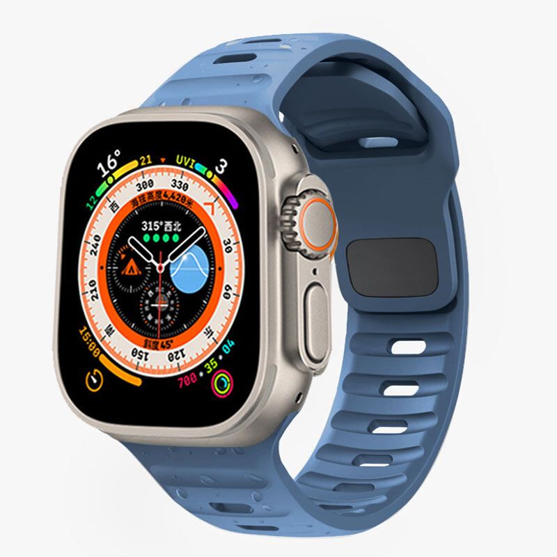 สายซิลิโคนสำหรับสายคาด Apple Watch 9 8 7 6 SE 5 4 40มม. 44มม. 41มม. 45มม. ยางสายข้อมือสำหรับเปลี่ยนสำหรับ I Watch Series 1/2/3 38มม. 42มม. สำหรับ Apple Watch Ultra/Ultra2 49มม.