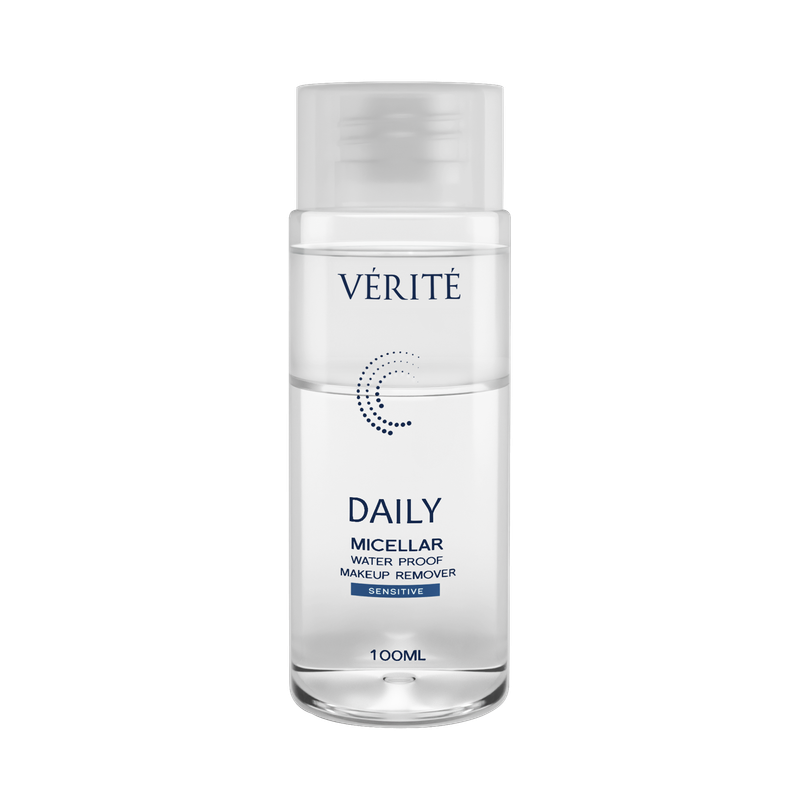 [ 2 กล่อง ]Verite Daily Micellar Waterproof Makeup Remover Sensitive100 ml. ขจัดเมคอัพไม่ทิ้งคราบ ความมัน บนใบหน้า