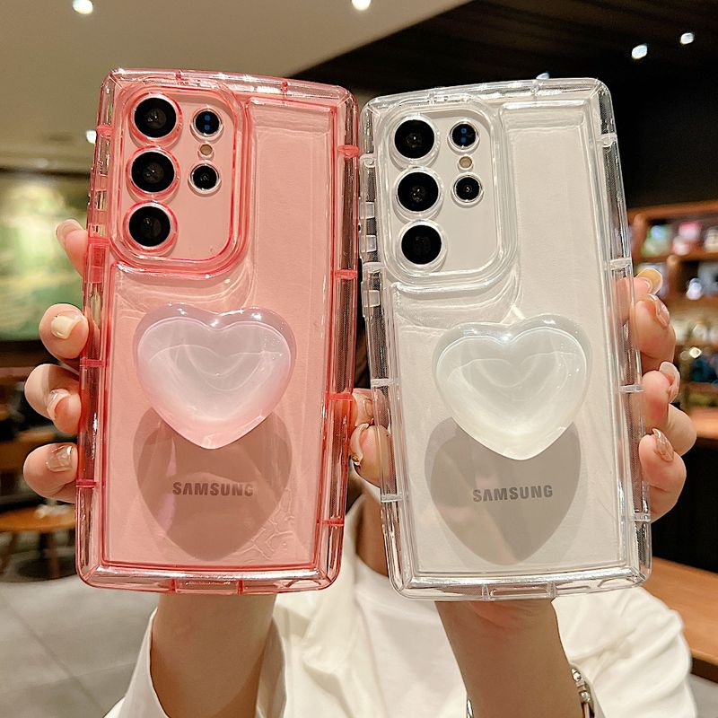 สบู่ สีลูกกวาด รักหัวใจ วงเล็บ เคส Samsung Galaxy S24 Ultra S23 Ultra S22 Ultra S21 S22 S23 S24 Plus + S21Ultra A54 A34 A14 A04 A23 A13 A72 A52 A52S A32 A12 A71 A51 Case ใหม่ รูปไข่ ถุงลมนิรภัย ป้องกันการตก นุ่ม เคส