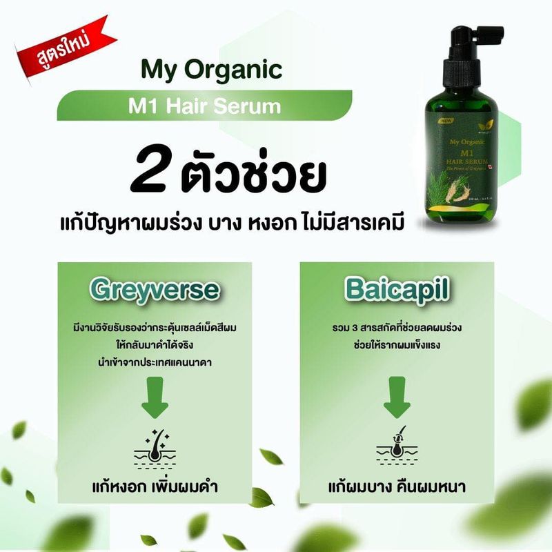 [พร้อมส่ง] My Organic Hair Tonic แก้ผม หงอก ผมร่วง ผมบาง ปิดผมขาว เซรั่ม บำรุงผม มายออร์แกนิค ดูแลผม ดกดำ เซรัมปลูกผม น้ํายาปลูกผมชาย เซรั่มแก้ ผมงอก