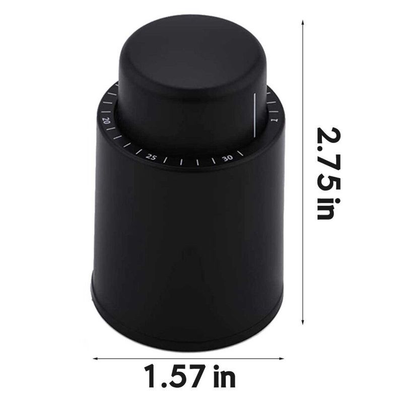 Black ABS Vacuum Wine Bottle Stopper Sealed Storage Vacuum Memory Wine Stopper Push Style Bar Tools Barware Wine Cork