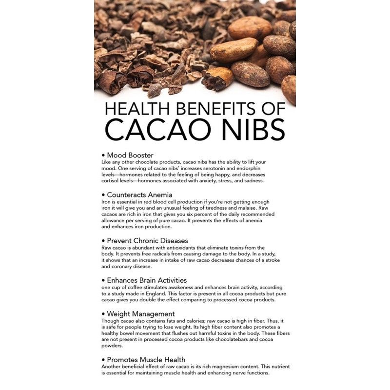 ‼️Super Food‼️Cacao Nibs คาเคานิบส์ 100% จากเมล็ดโกโก้ธรรมชาติ