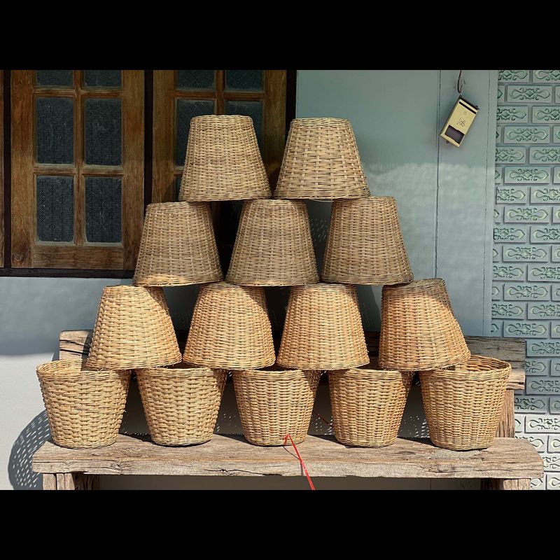 ตะกร้าผ้า ตะกร้าหวาย laundry basket (wicker basket) ขนาด12-16นิ้ว