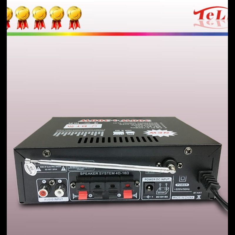 [Free shipping+Ready stock]GS สเตอริโอHIFI amplifier มินิ 2CH จอแสดงผล LCD build-in ไร้สายบลูทู ธ วิทยุ FM เครื่องขยายเสียง Bestbuy AMP1