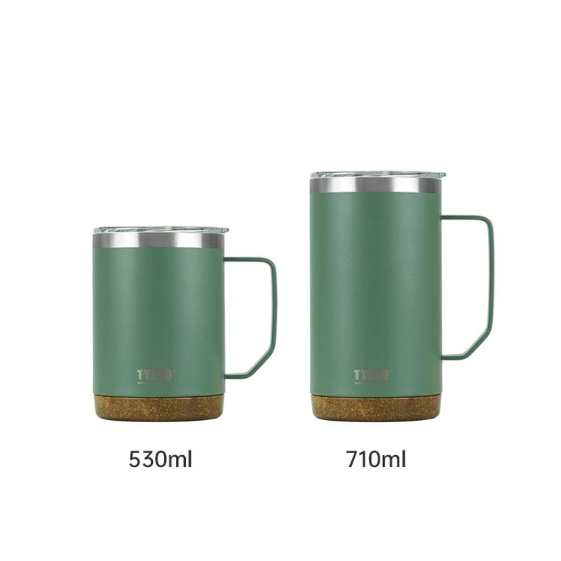 100% Original  TYESO Coffee Mug แก้วมัค แก้วกาแฟ ขนาด สแตนเลส304 มีหูจับ มีฝาปิด มียางกันลื่น เก็บร้อน-เย็น 530ml710ml