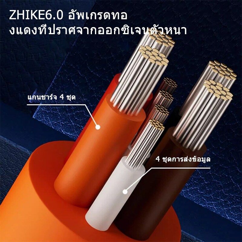 Kinkong หัวชาร์จ 240W+สายชาร์จ 240W 180 ที่ชาร์จความเร็วสูงสุดหมุนได้ ° Super Charger LED OD6.0หนา Quick Charge สาย Micro USB สาย Type C iOS Android ใช้กับ ios Samsung vivo OPPO Xiaomi Huawei Realme Redmi（รับประกัน1ปี ）