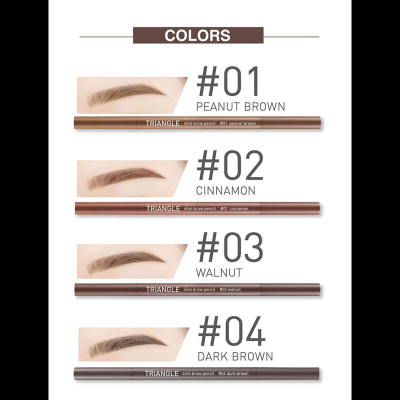 เบบี้ไบร์ท ดินสอเขียนคิ้ว หัวสามเหลี่ยม สลิม กันน้ำ ติดทน 0.07g Baby Bright Triangle Slim Brow Pencil