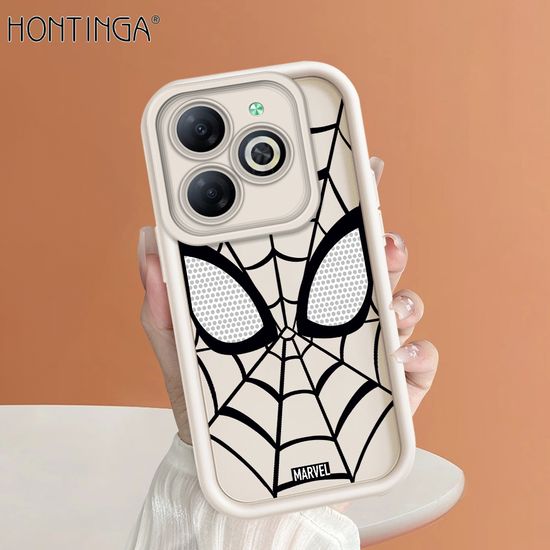 Hontinga เคสสำหรับ Infinix Hot 50 50i 40i 40 Pro Smart 9 8 Zero 30 4G 5G Tecno Spark Go 2025 1 2024 Spark 30c 20 Pro 20C Pop 8เคส Spider Man นุ่มซิลิโคนสแควร์ดั้งเดิมคลุมทั้งหมดเคสโทรศัพท์กันกระแทก,เคสป้องกันกล้องเคสนิ่ม