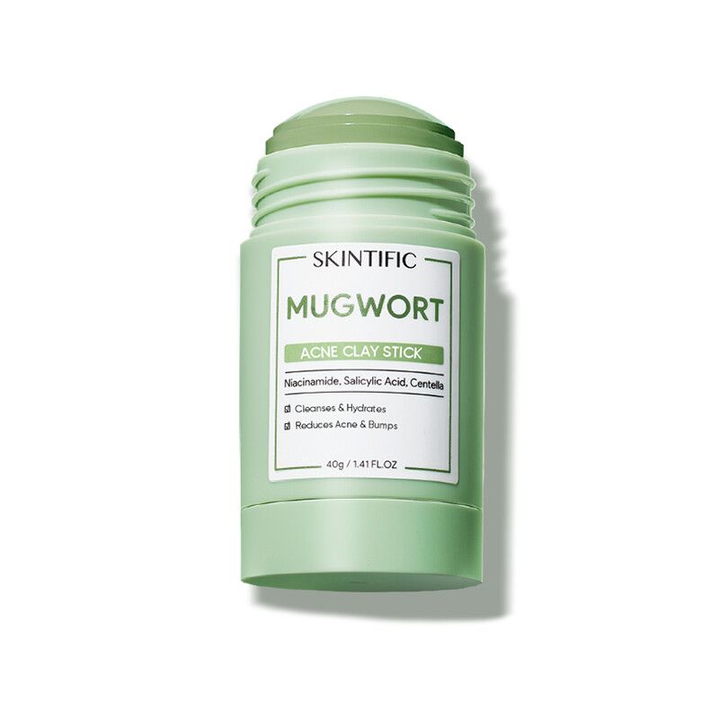 SKINTIFIC Mugwort สิวเคลย์มาส์กสติ๊ก 40g（ลดรอยแดง ที่ช่วยลดรูขุมขนและสิว）