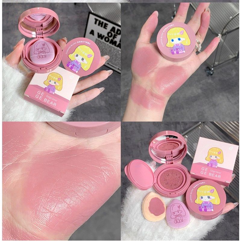 บรัชออน คุชชั่น เนื้อแมตต์ ปัดแก้ม เนื้อครีม Peach Blush ติดทน กันน้ำ เนื้อดี สีสวย Gege bear -2288