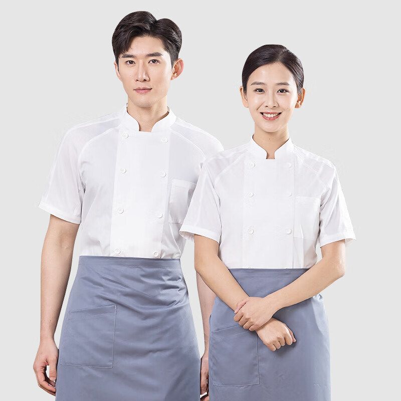 เสื้อเชฟ ชุดเชฟผู้ชาย เสื้อเชฟทำครัว ชุดเชฟผู้ใหญ่ chef uniform เสื้อกุ๊ก กระดุมพลาสติก 2 แถว กระเป๋าหน้า วัสดุผ้าฝ้ายแท้ ใส่ได้ทั้งหญิงเเละชาย