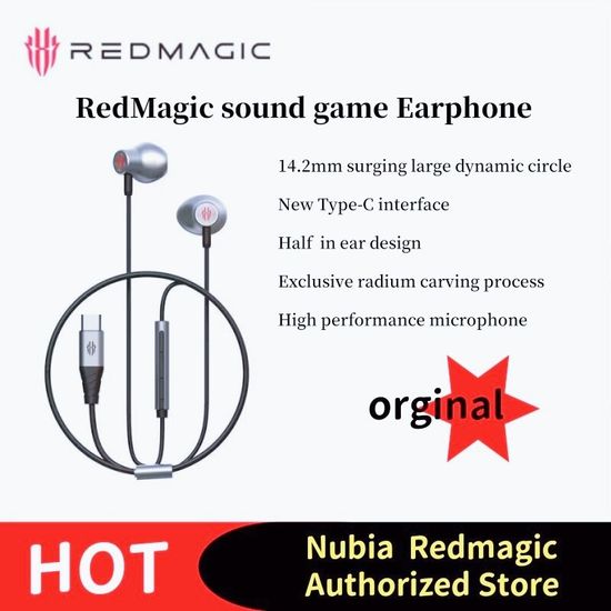 ZTE Nubia Redmagic MagicSound หูฟังชนิด C/3.5มม. หูฟังมีสาย14.2มม. เส้นผ่าศูนย์กลางไดรเวอร์สำหรับ RedMagic 5G 5S