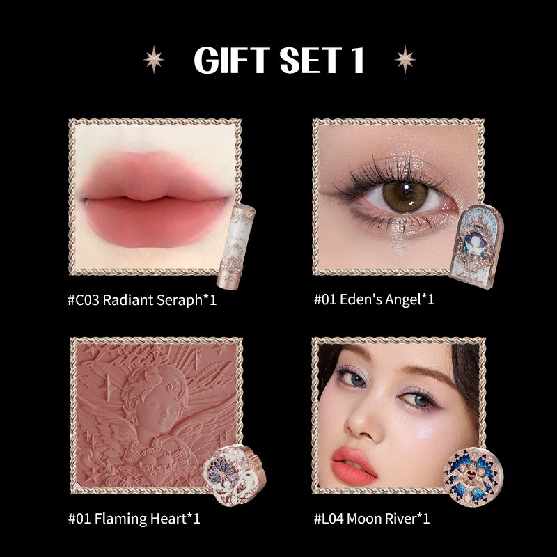 Flower Knows Little Angel Collection Makeup Gift Set Include Lipstick Blush Highlighter Eyeshadow and more