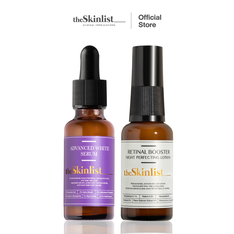 SET ฝ้า ริ้วรอย รูขุมขน The Skinlist Advamced White Serum + The Skinlist Retinal Booster Night Perfecting Lotion 30 g