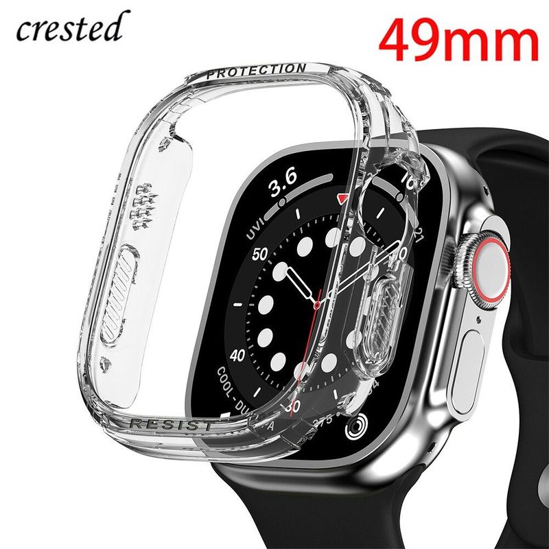 Ultra Case สำหรับ Apple Watch Serie 8 7 49มม. 45มม./41มม. 44มม./40มม. 44 45มม. รอบ Clear กรอบ I นาฬิกา Ultra 4 3 5 Se 6 7 49มม.