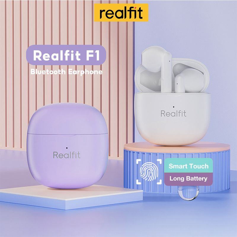 Realfit F1 หูฟังบลูทูธไร้สาย พร้อมไมโครโฟน ความล่าช้าต่ํา 65ms ไม่ล่าช้า สําหรับเล่นเกม