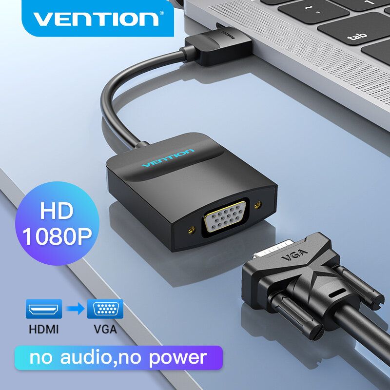 Vention สายแปลง HDMI to VGA Adapter Converter 1080P 60Hz for Laptop computer PS4  Xbox TV Projector Video Audio hdml cable สาย htmi ต่อคอม สายต่อ hdmi ออก vga แท้ ต่อคอม หัวแปลง HDMI เป็น VGA