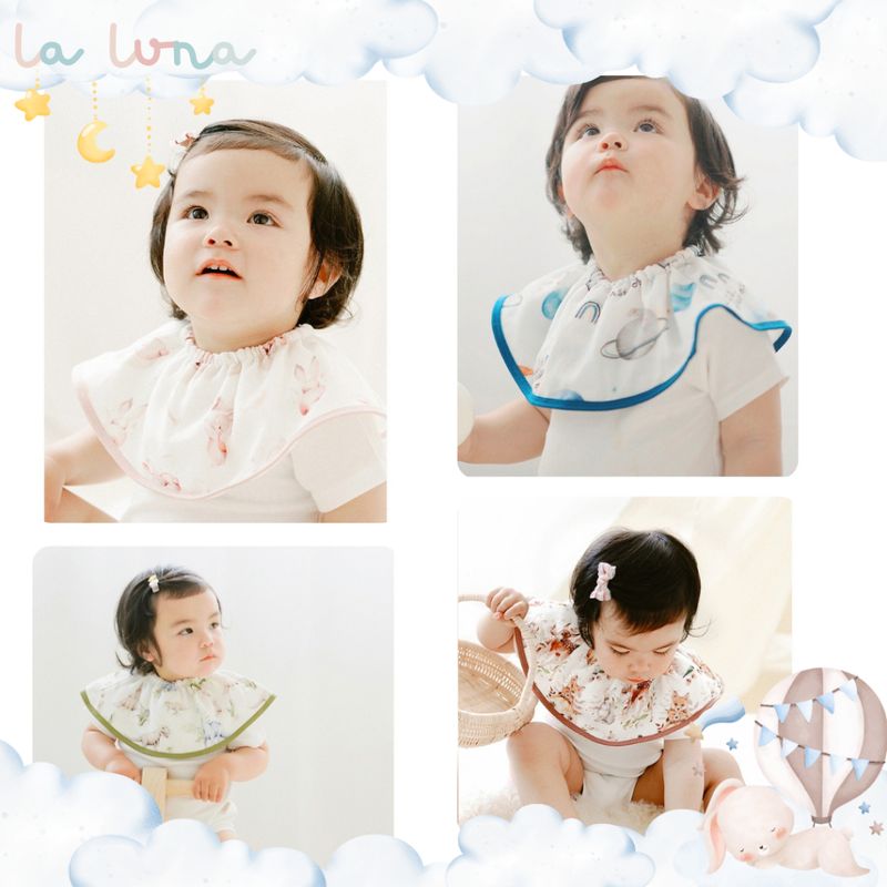 La Luna ผ้ากันเปื้อนเด็กใยไผ่ผสมผ้าฝ้าย (Organic 100%) ป้องกันไรฝุ่นและเชื้อแบคทีเรีย (Bamboo Baby Bib)