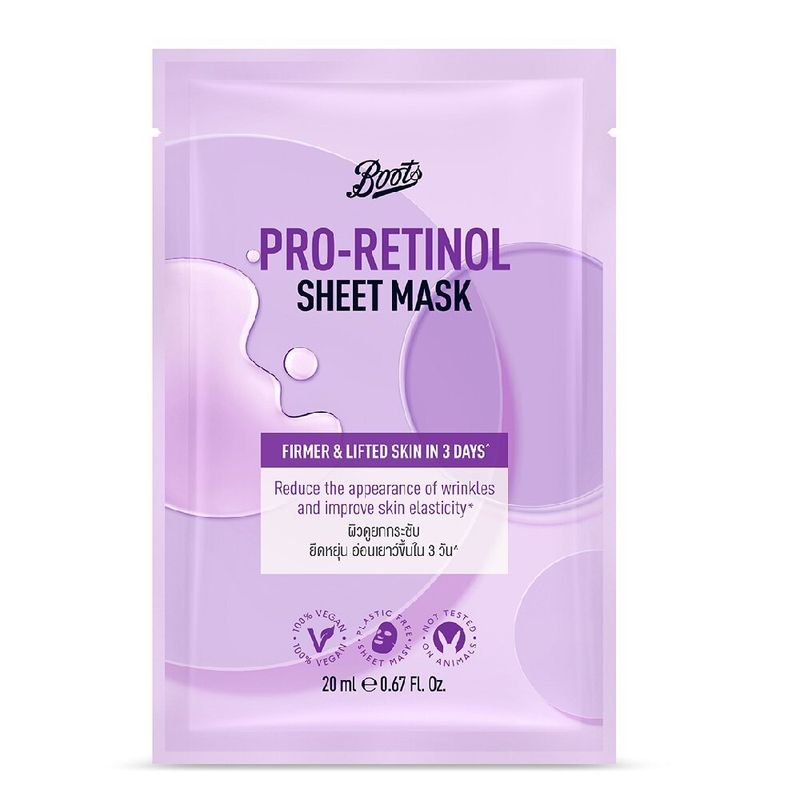 Boots Pro-Retinol Sheet Mask 20Ml บู๊ทส์ โปร-เรตินอล ชีท มาส์ก 20มล.