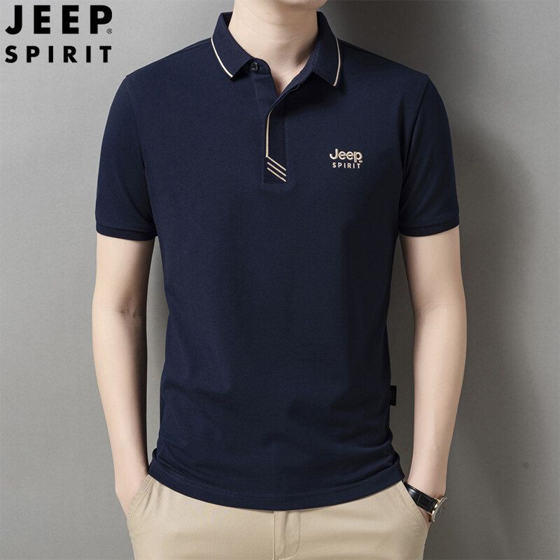 JEEP SPIRIT เสื้อโปโลของผู้ชายสำหรับฤดูร้อน