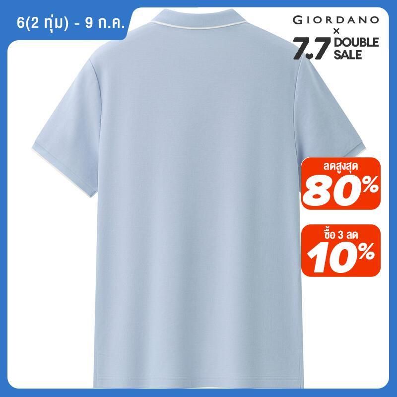 Giordano ผู้ชาย เสื้อยืดPOLOแขนสั้นปิเก้ขอบบล็อคสี Free Shipping 01011425