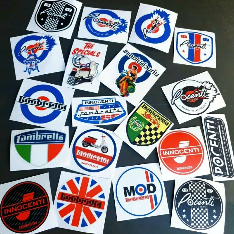 เพิ่มลายใหม่!! Sticker Lambretta​ สติกเกอร์ Uv กันน้ำ เคลือบด้าน อย่างดี ทนแดดทนฝน สวยคม คลาสสิก ไม่เหมือนใคร​ : Pocenti